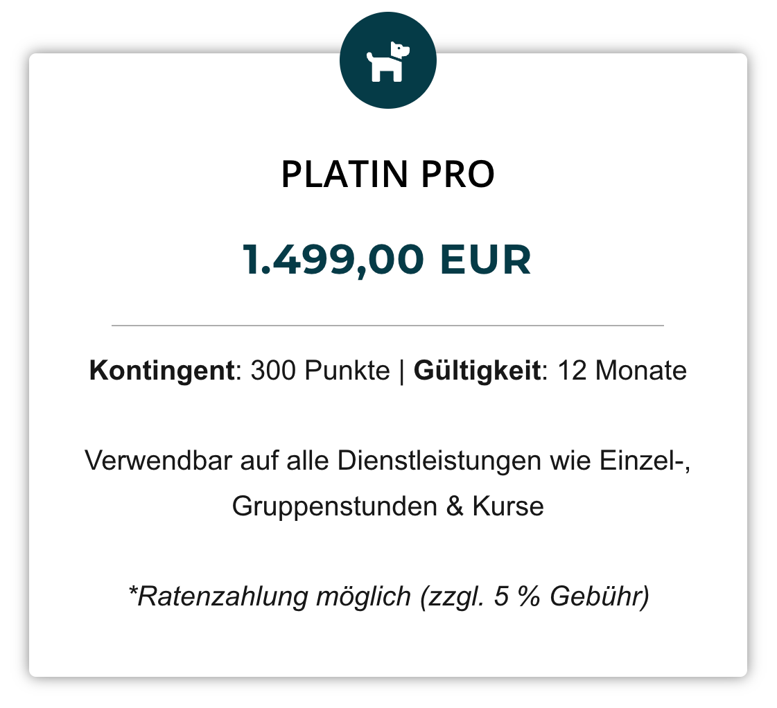 Platin Pro (1.499,00 € | 300 Punkte)